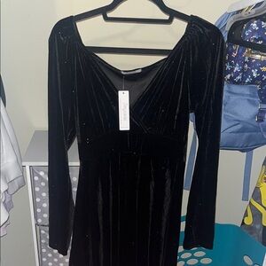 Black Long Sleeve Evening Dress